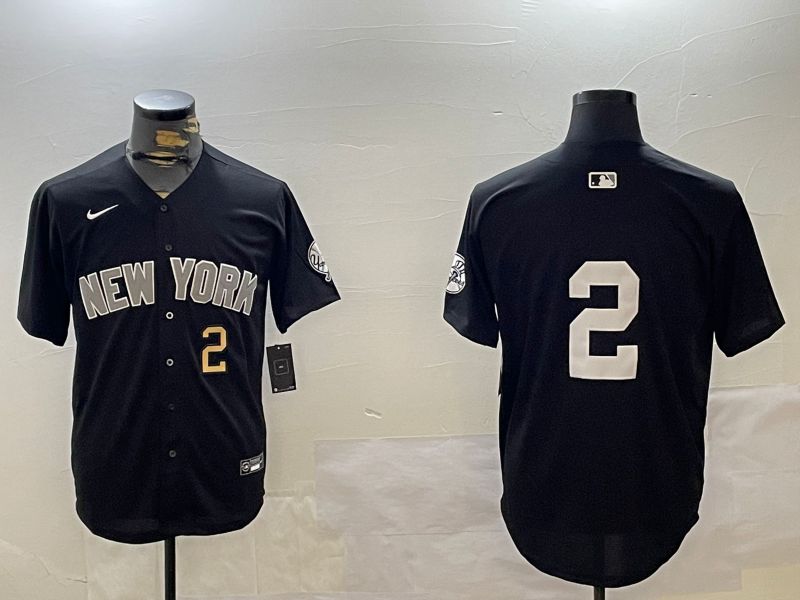 Men New York Yankees #2 No Name Black Game 2024 Nike MLB Jersey style 1209->los angeles dodgers->MLB Jersey